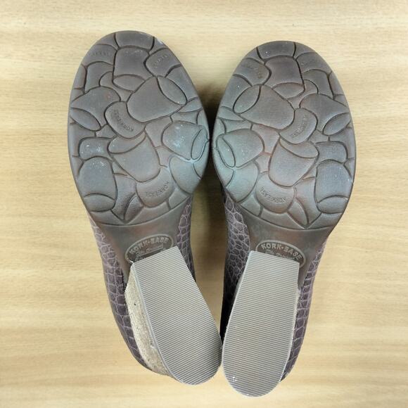 NWOT Kork-Ease Challis Genuine Leather Heeled Mule in Dark Brown Croc Print Sz 7 - Picture 13 of 15